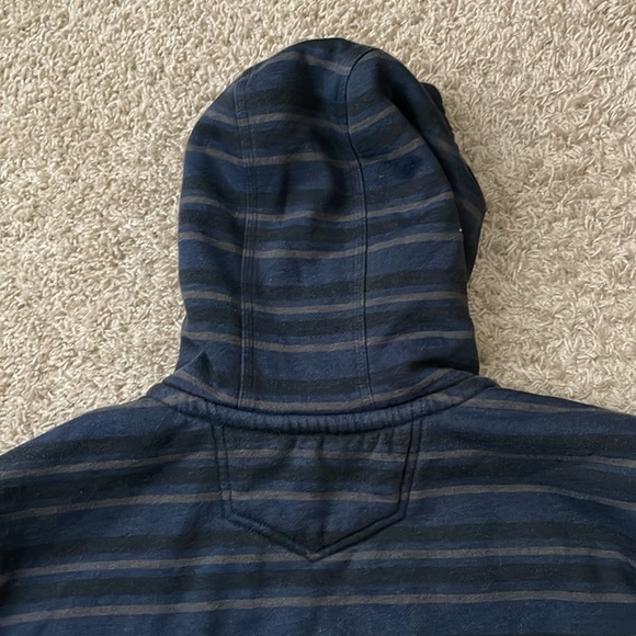 EUC Men’s Eddie Bauer Blue Striped Sherpa Lined Zip Up Jacket Size XL Tall - Picture 7 of 9